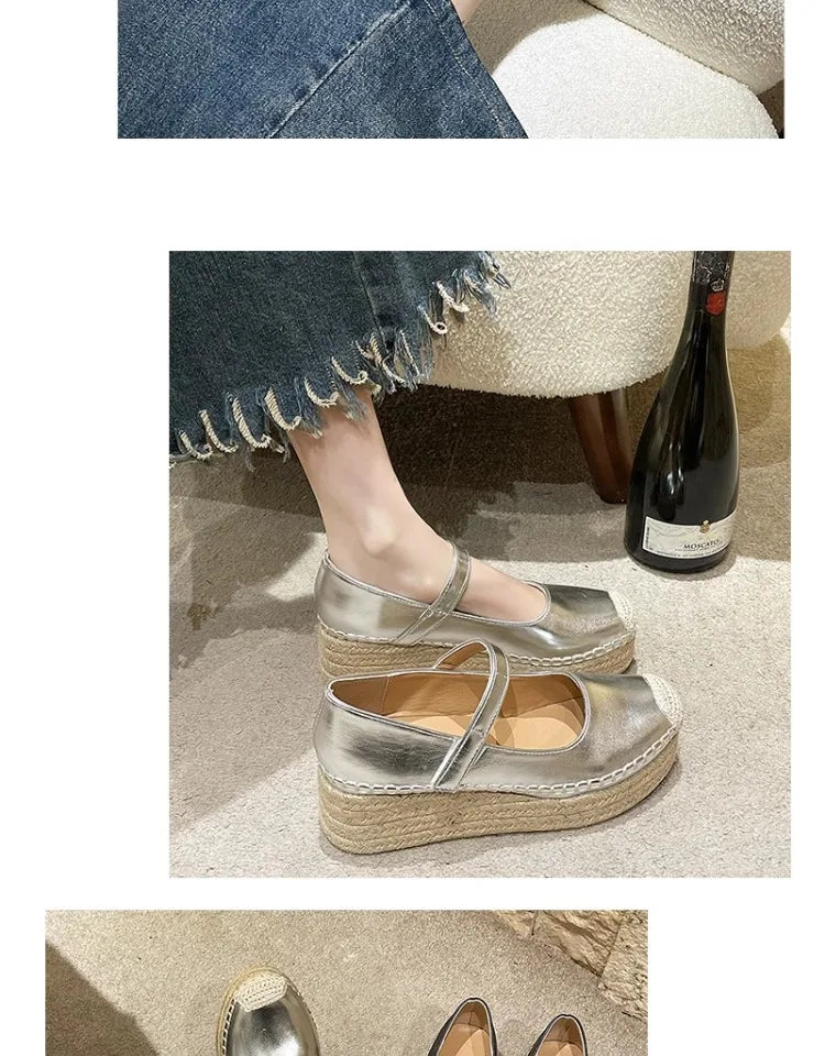 High Heels Women Shoes New Weave Wedges Platform Dress Party Shoes 2025 Spring Women's Rome Sandals Pumps Female Zapatillas