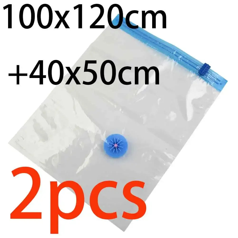 Transparent Vacuum Bag Folding Compressed Space Saving Clothes Storage Vacuum Storage Bag Household 1 Pcs - Golden Bridge Store