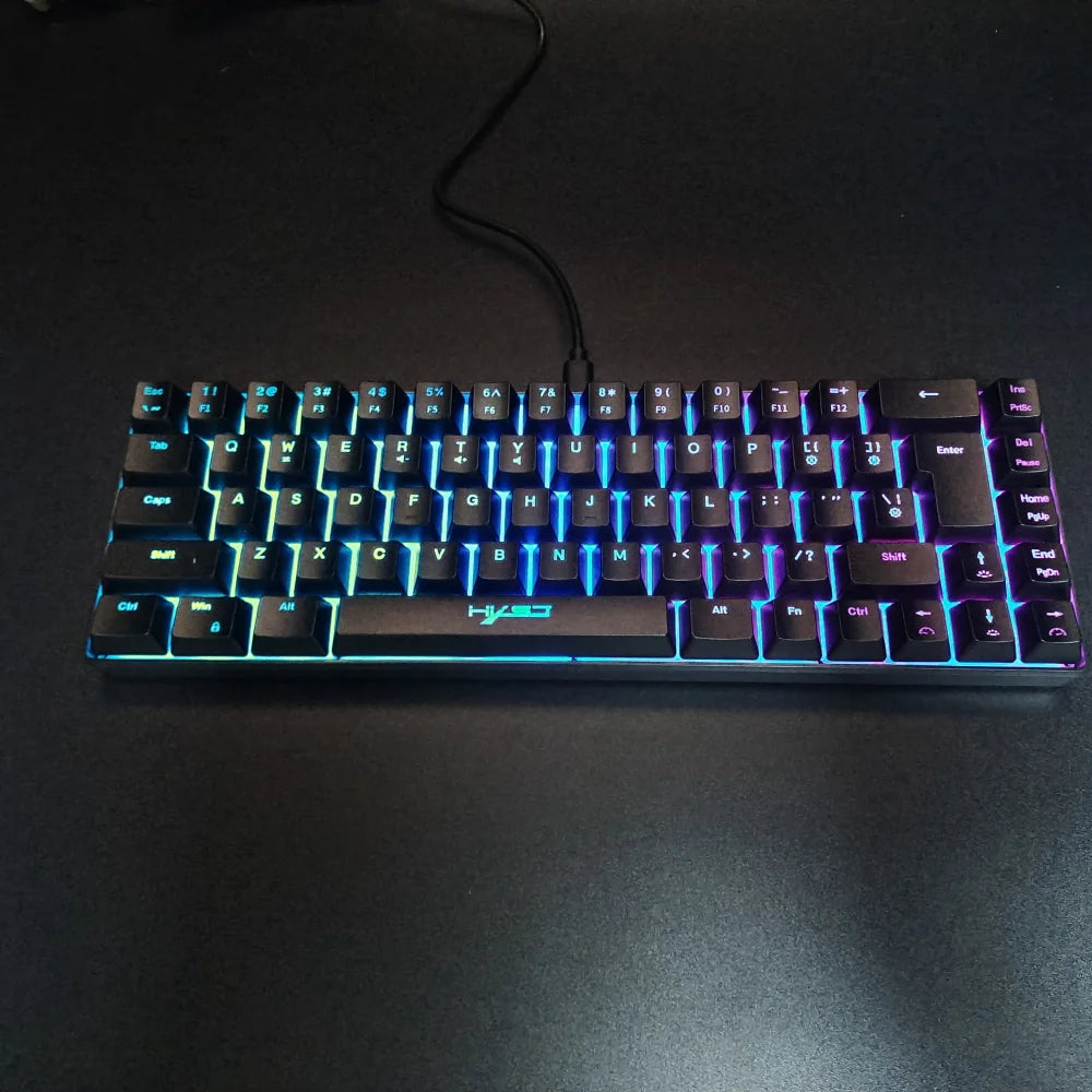 Gaming-Tastatur 2025: HXSJ 60% Percent Gaming Keyboard Ergonomische kleine Mini-Membran-Tastatur, komprimiert mit RGB-Hintergrundbeleuchtung für Windows-PC- und Laptop-Gaming