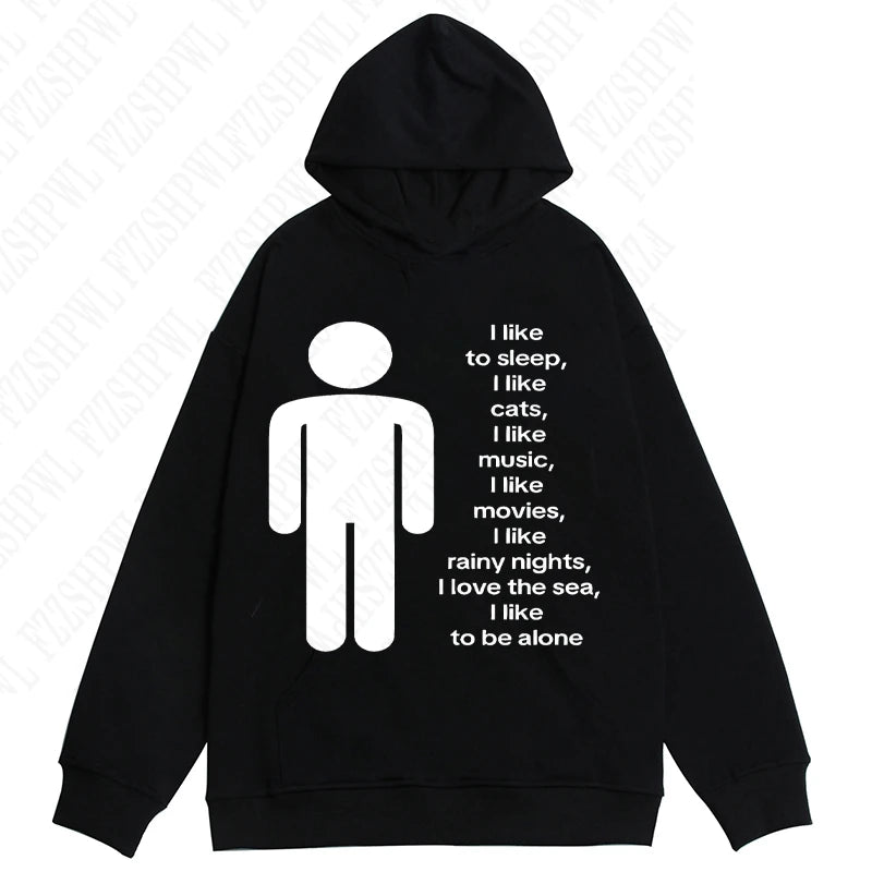 FZZSHPWLCN Harajuku Hoodie HipHop-Aufdruck - Größe XL Slim