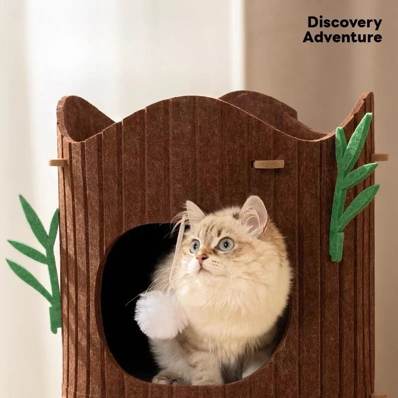 Multi-schicht Katzenhaus Baumstumpf Katzen Klettergerüst Sisal Eimer Filz Katzen Nest Kratzfest Sisal Katzenbaum Haustier Spielzeug