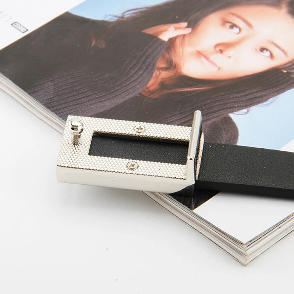 New Luxury Women Thin Belt Black Gold Silver Metal Buckle Belt PU Casual Leather Waist Belt Trouser Dress Decoration Waistband