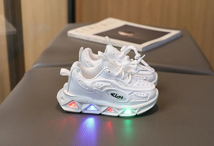 Baby Schuhe 2025 - Frühling Herbst Leuchtende Sneaker - Jungen Mädchen LED Schuhe Weiche Sohle 7-13J
