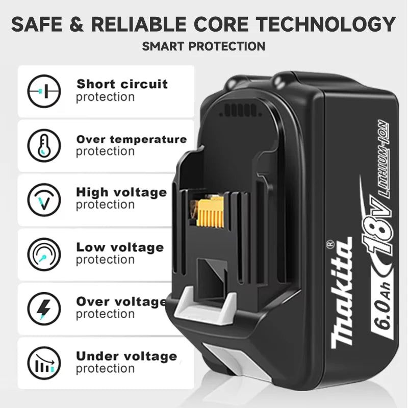Makita Genuine 18V Battery 6Ah Rechargeable Power Tools Battery 18V makita with LED Li-ion Replacement LXT BL1860B BL1860 BL1850