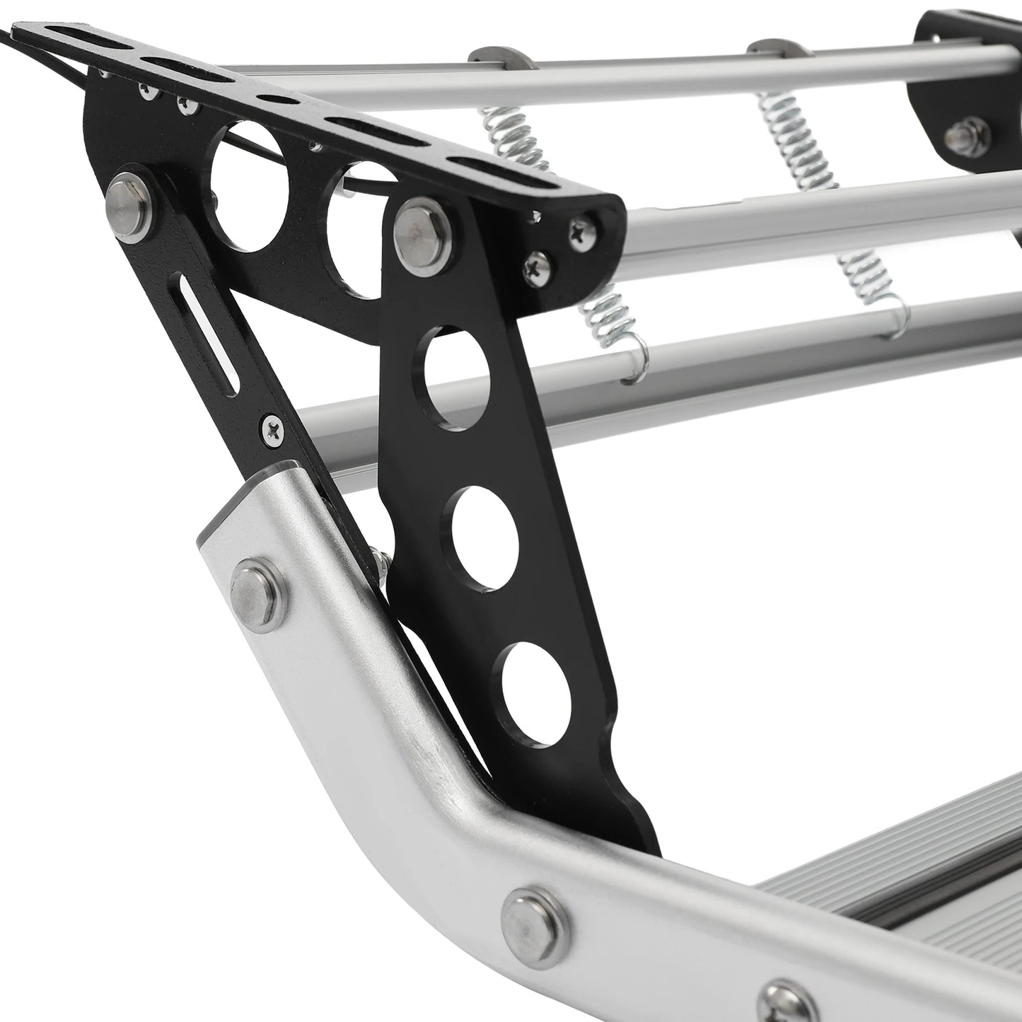 Bymaocar Treaptă manuală pentru rulotă cu lumină LED de 12V, treaptă pliabilă manuală din aluminiu, pentru rulotă și rulotă