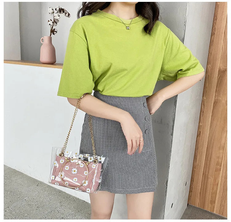 Fashion Crossbody Bags for Women Summer and Autumn New Daisy Print Pattern Jelly Women Bags One Shoulder Portable Female Handbag