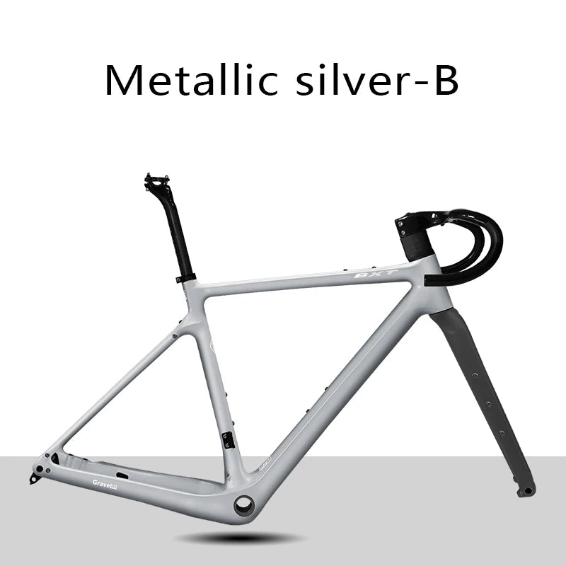 BXT Disc Brake Carbon Gravel Bike Frame 700C/27.5er Max Use 47C/2.1 Tire Carbon Gravel Bicycle Frame Thru Axle Carbon MTB Frame