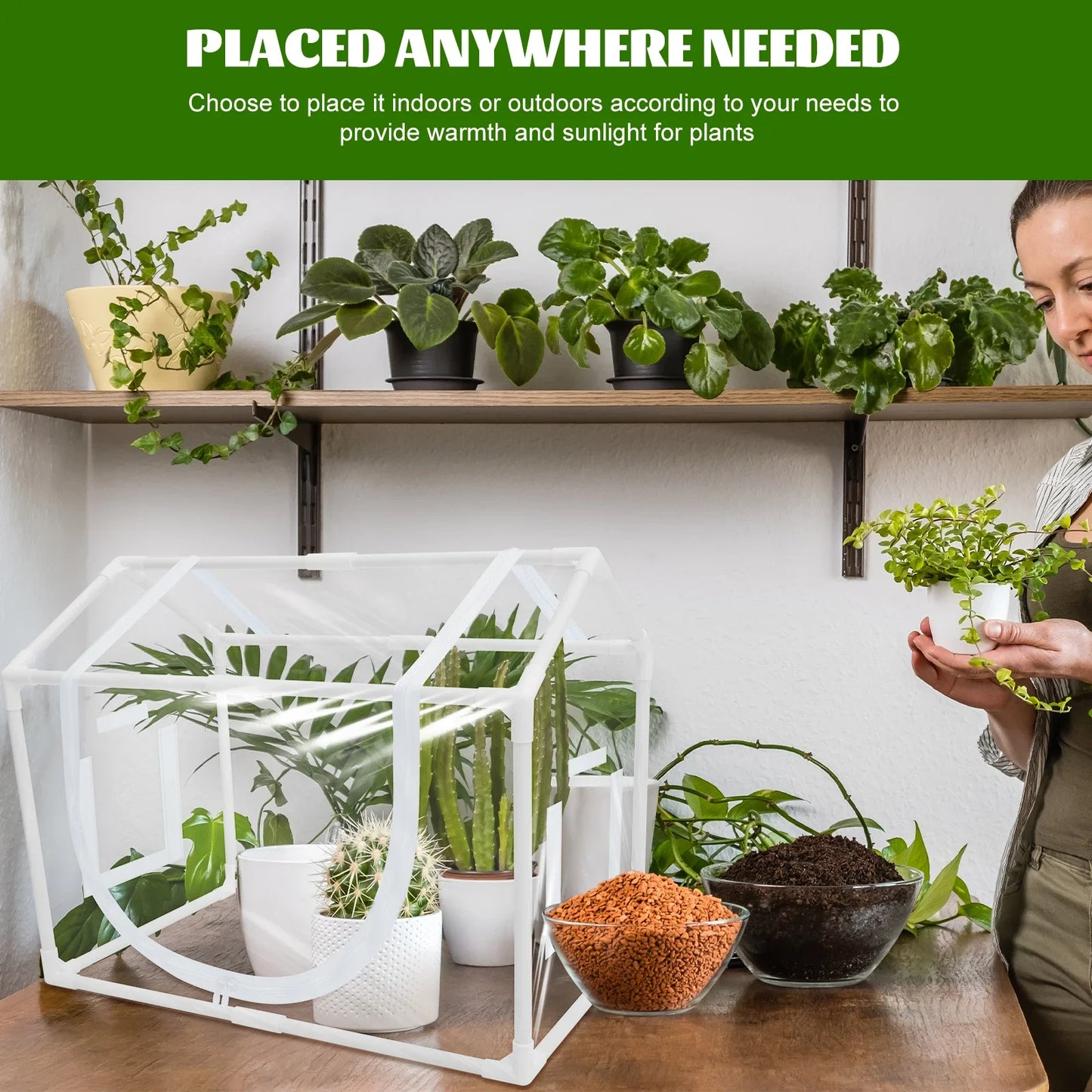 Greenhouse Tent Transparent PVC Indoor Portable Greenhouse Thermostatic Greenhouse Tent Suitable for Backyards Growing Plants