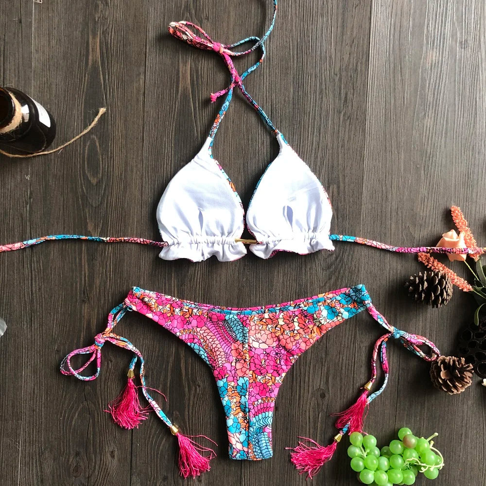 Bella Swim Push Up Bikini - Floral Print Cup B Größe S