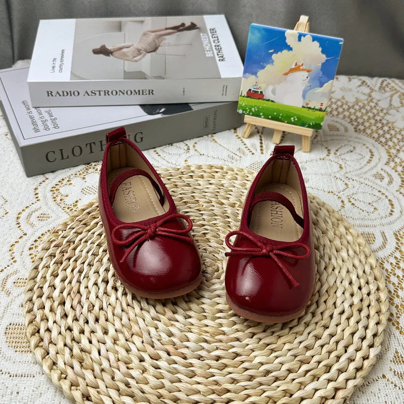 Mädchen-Schuhe 2025: Korean-Style Leather-Princess - Bow Fashion Collection
