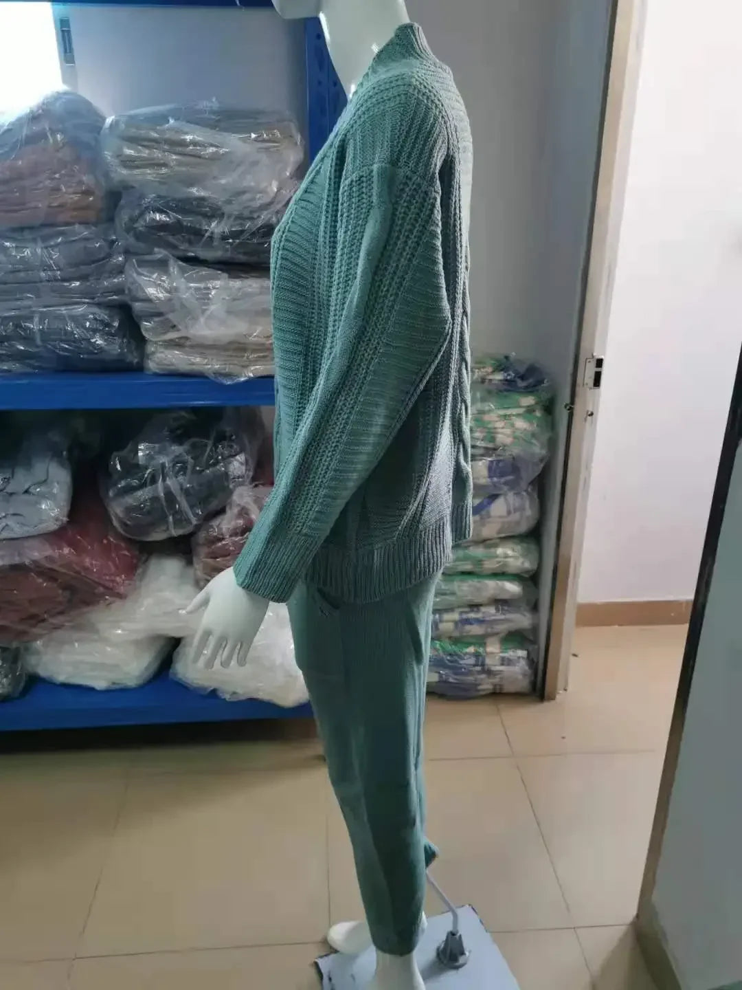 kalenmos Herbst Zweiteiliges Strickset - V-Neck Regular