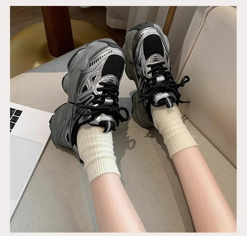 Fashion Platform Sneakers for Women Casual Non Slip Thick Sole Sports Shoes Woman Comfortable Casual Sports Shoes Zapatos Mujer