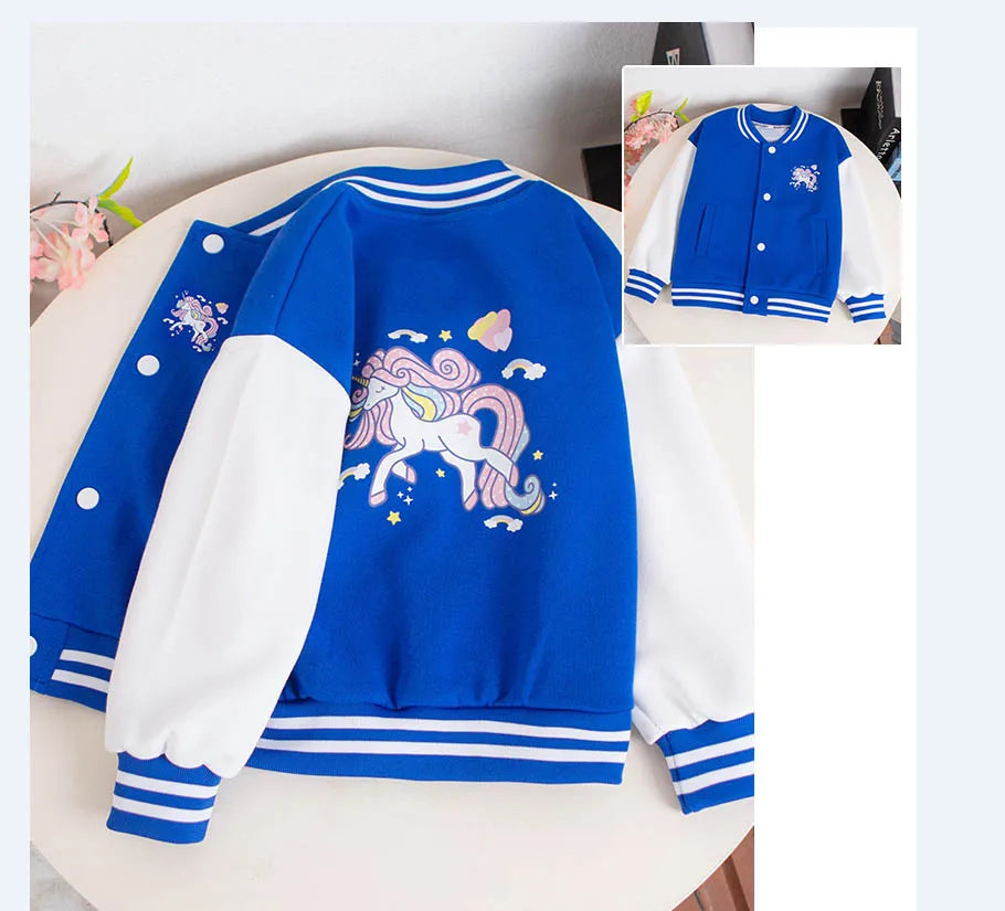 BOTEZAICN Einhorn Jacke Sportlich - 3-12 Jahre V-Ausschnitt