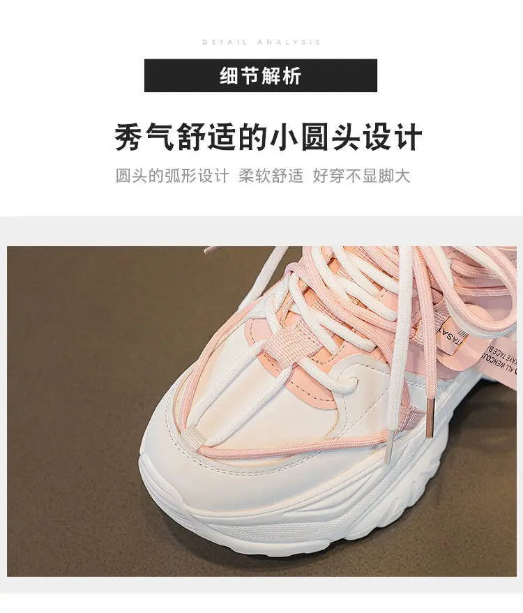 Women's Shoes Casual Shoes Spring Sneakers Platform Woman-shoes Tennis Female Fashion Thick Sole 2024 Roses Trainers Increased I
