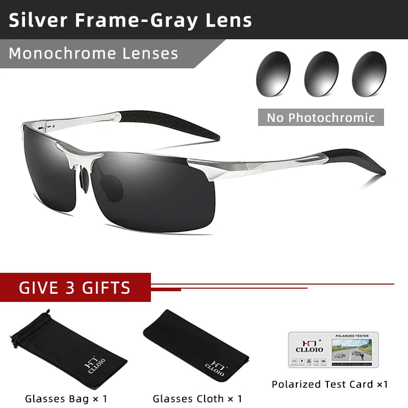 CLLOIO Aluminum Photochromic Sunglasses - Golden Bridge Store