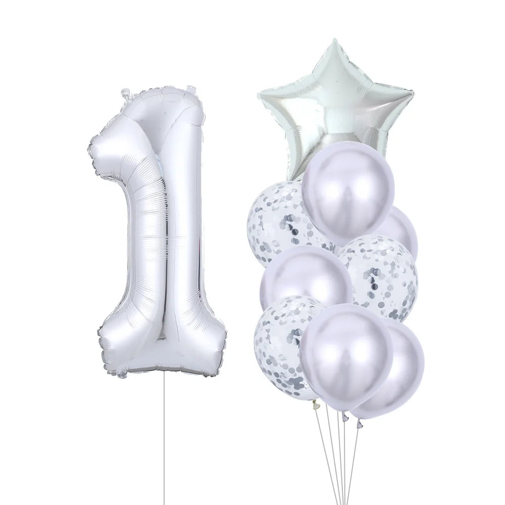 GIHOO 21118 Zahlenballons Roségold - 10 Stück 40 cm Latex