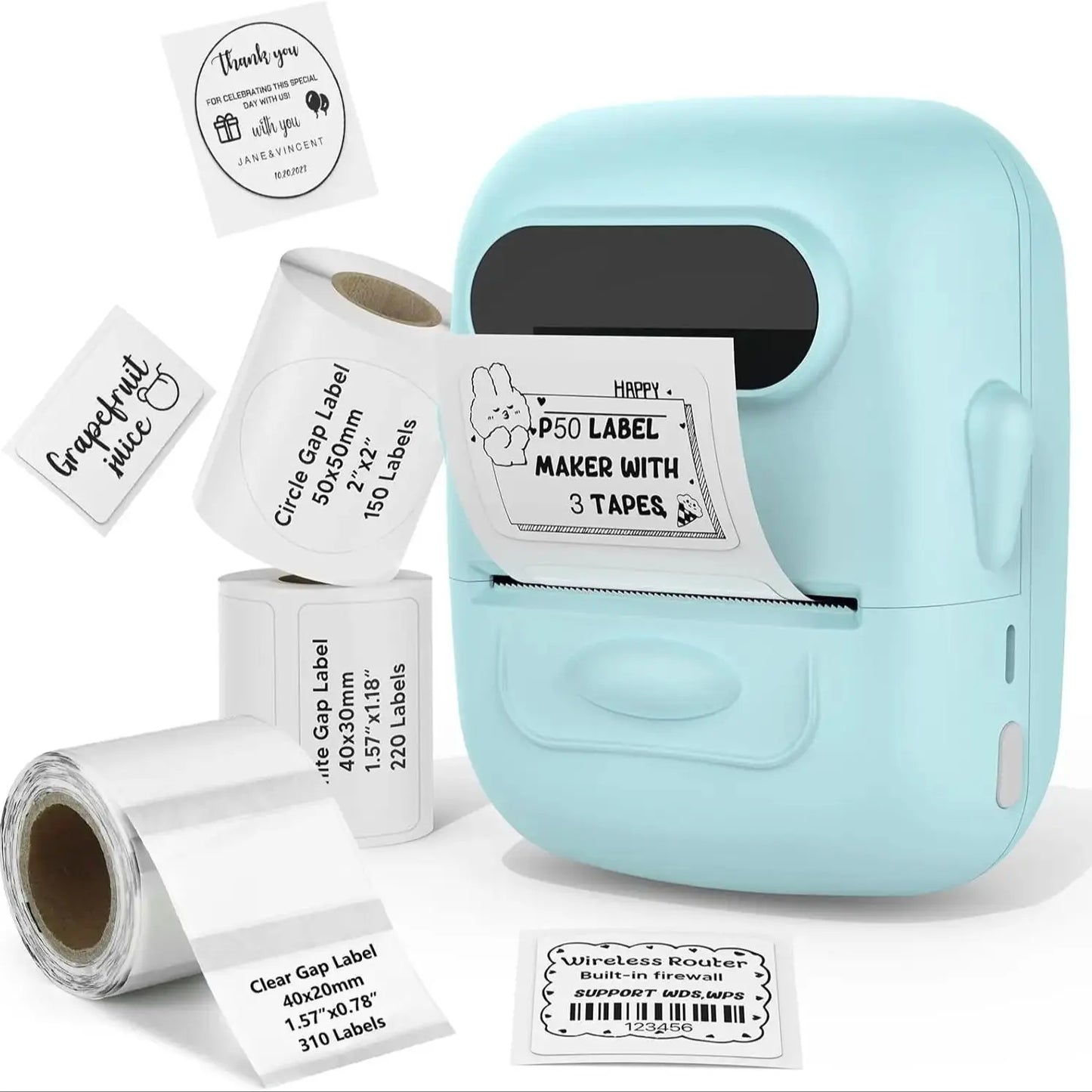 MARKLife P50 Bluetooth Etikettendrucker - Thermischer Mini Drucker für Barcode & Preisschilder