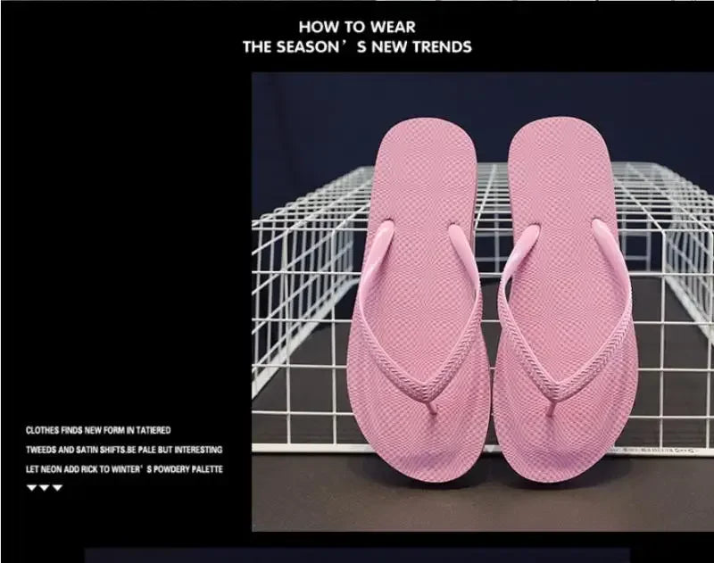Women Summer Slippers Solid Beach Flip Flops Anti-slip Slipper Casual Shoes Home Shoes Women Simple Comfortable Beach Shoe