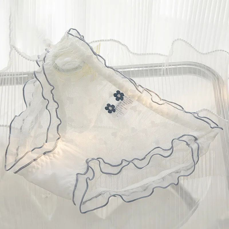 L-XL Women's Underwear Panty elegant Lace Panties Girls' Flower Comfort Briefs Middle Waist Seamless Underpants Female Lingerie