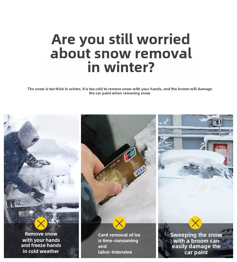 TOFAR Car Snow Shovel Multi-functional Glass Defrost Ice Scraper Snow Sweeping Shovel Winter Window Windshield Clearing Tool