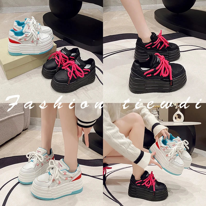 ShoeStyle Classic 8cm Plateau - Gummisohle Meshfutter 37-42