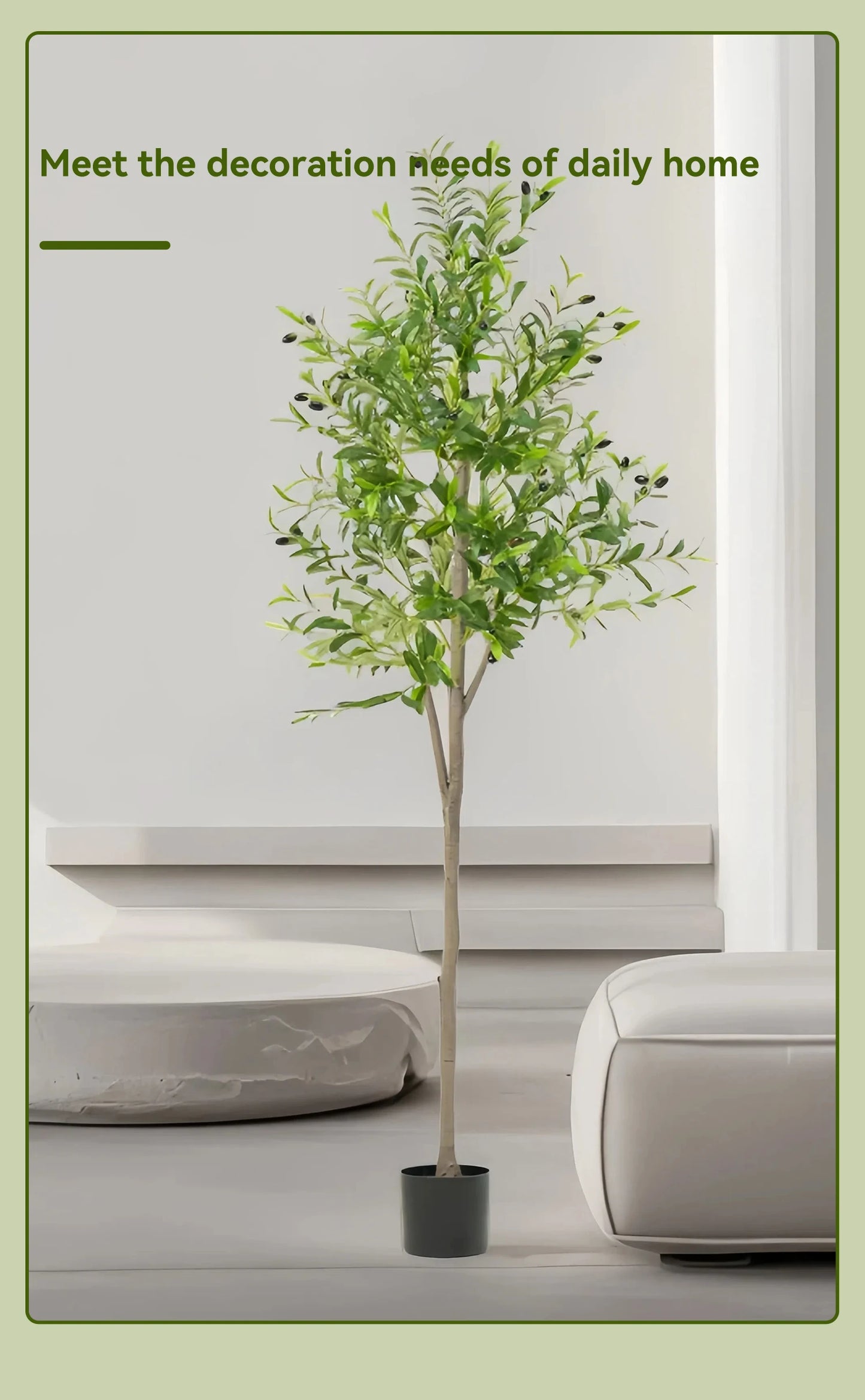 Măslin artificial 4/5/6 FT - Plantă artificială cu fructe, decorațiuni de Halloween, Crăciun, cameră de ghiveci, decorare