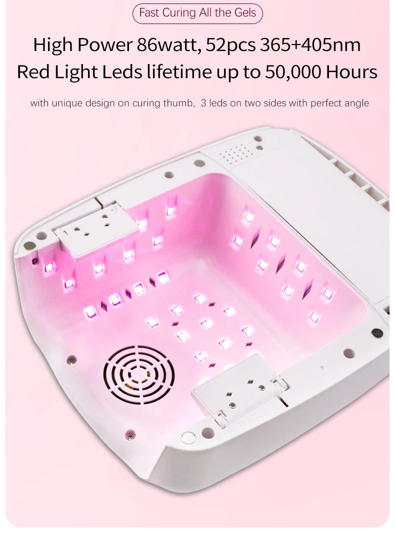 COOLNAIL UV Kabellose Lampe - 96W 52 LEDs Gel Kompakt