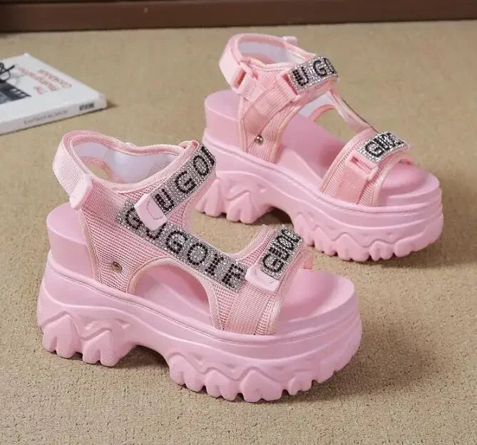 Pantofi eleganti pentru femei, noi, de vară, de lux, sandale pentru femei, talpă groasă, pantofi cu toc înalt, pantofi romani, adidași pentru femei