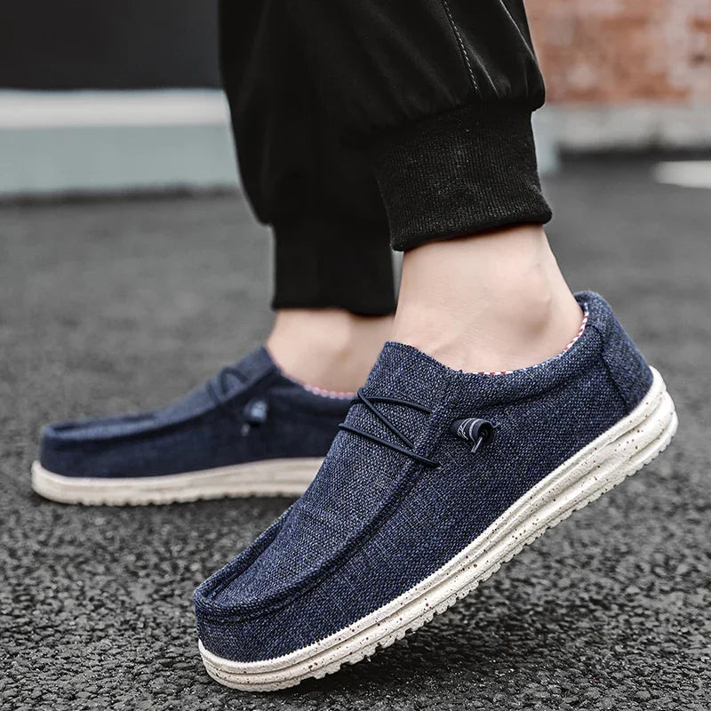 Men 2024 New Leisure Sneakers Spring Summer Breathable Lightweight Outdoor Canvas Shoes Large Size Men's Shoes Walking Loafers