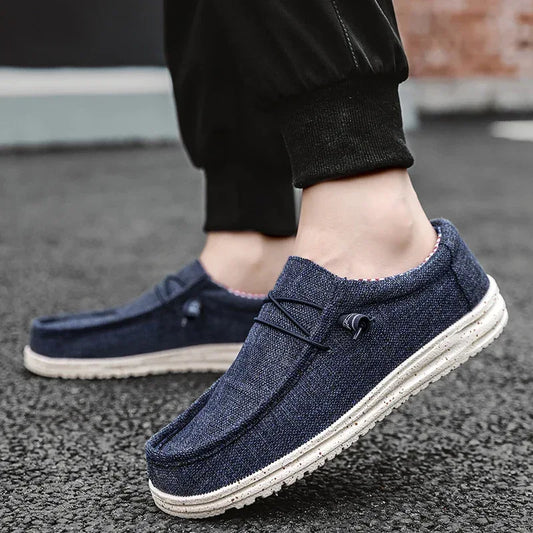 Men 2024 New Leisure Sneakers Spring Summer Breathable Lightweight Outdoor Canvas Shoes Large Size Men's Shoes Walking Loafers - Golden Bridge Store