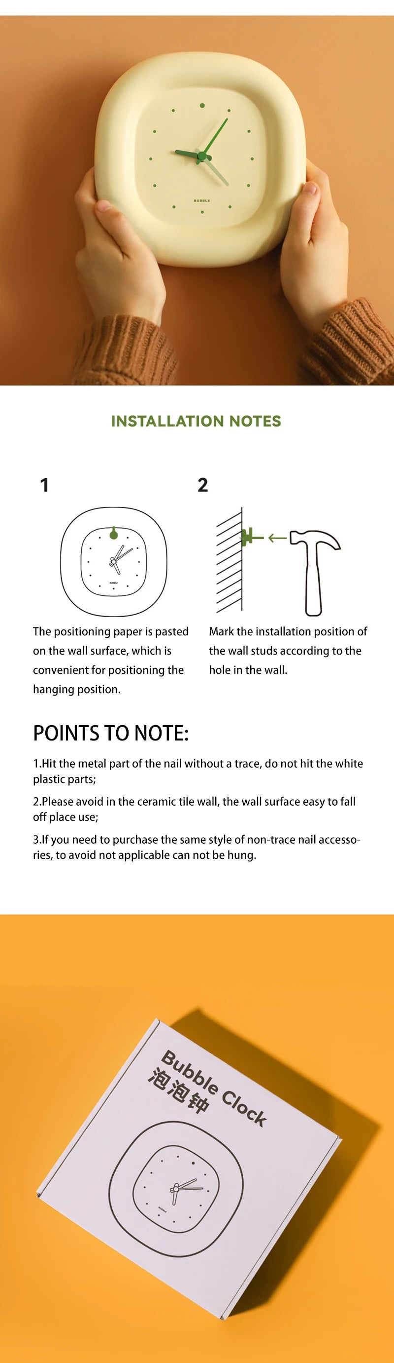 Creative Bubble Clock Wall Simple New Living Room Bedroom Silent For Home Decoration Quartz Needle Self Adhesive Hanging Watch