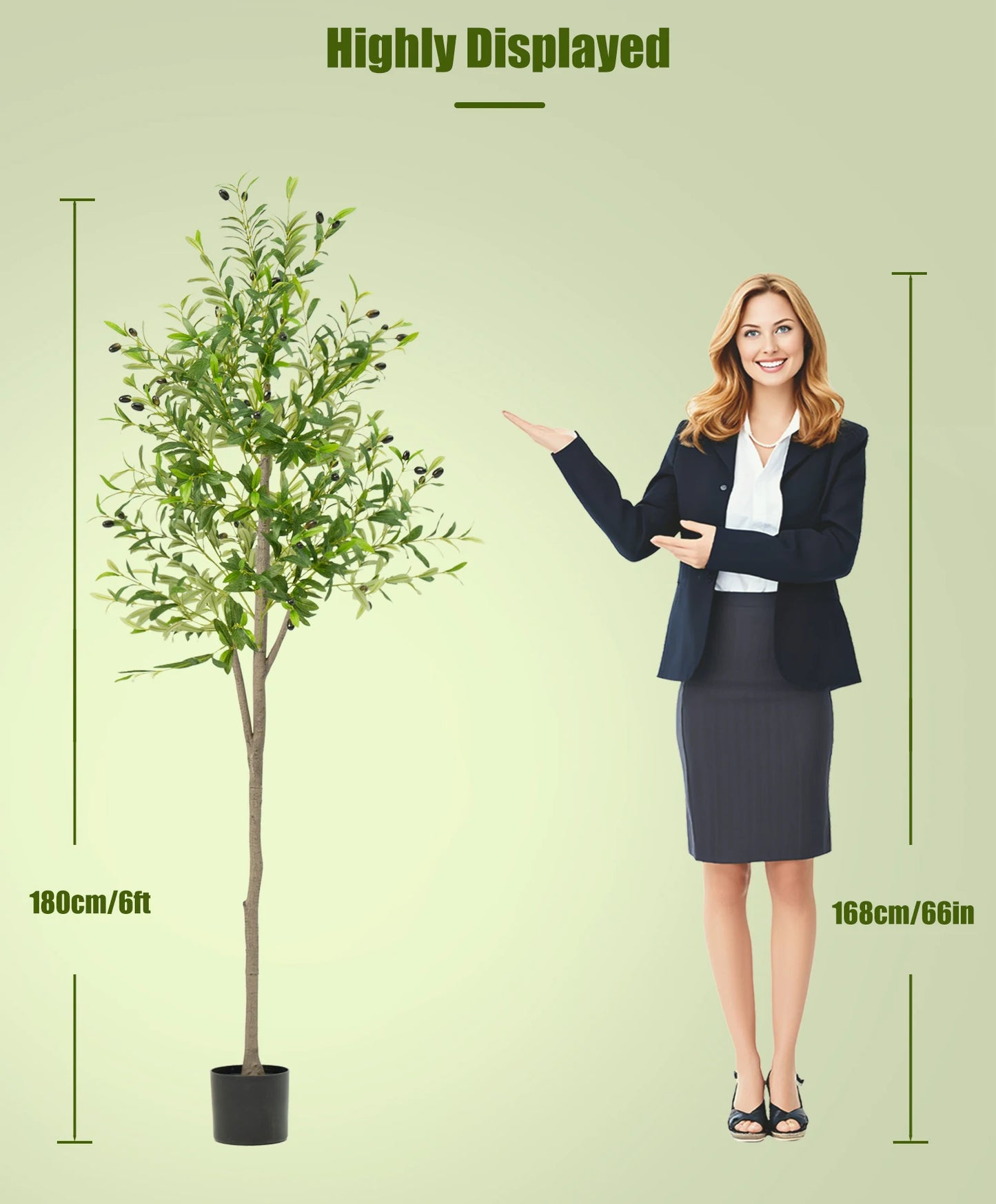 Măslin artificial 4/5/6 FT - Plantă artificială cu fructe, decorațiuni de Halloween, Crăciun, cameră de ghiveci, decorare