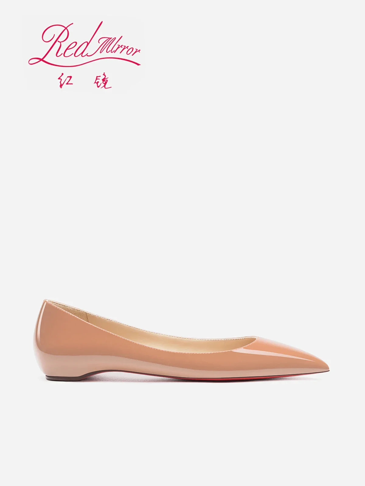 woman 2024 trend luxury women's Leather Shoes for Women Flat Shoes Red Shiny Bottom Elegant Pointed Toe Boat Shoes