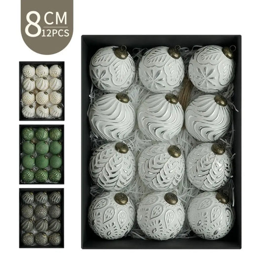 KugelKunst Retro 8cm Bruchfest - 12 Stück Ø8 cm Wiederverwendbar