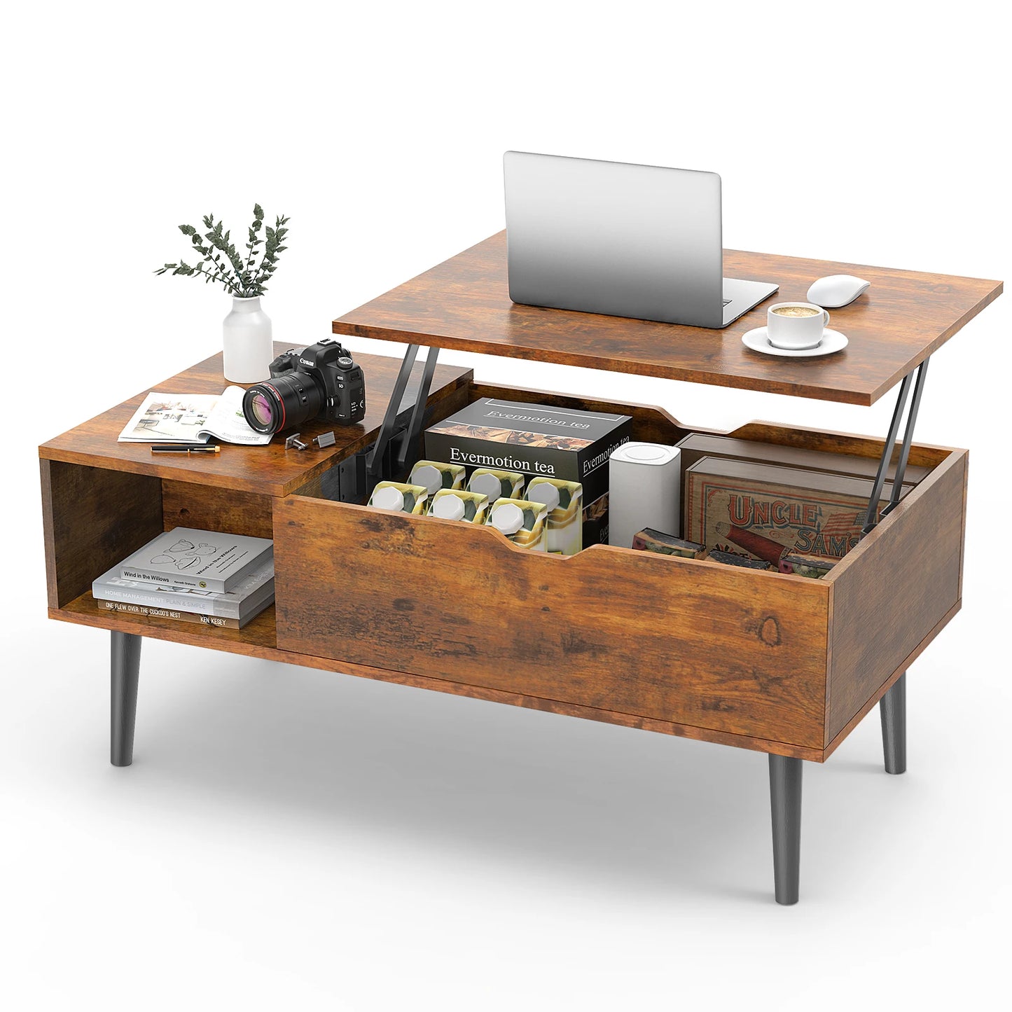 Couchtisch 2025: JHK Lift Top Coffee Tables Living Room - 39.37"x19.7" Desk Tea Wood Dining Adjustable Storage Collection