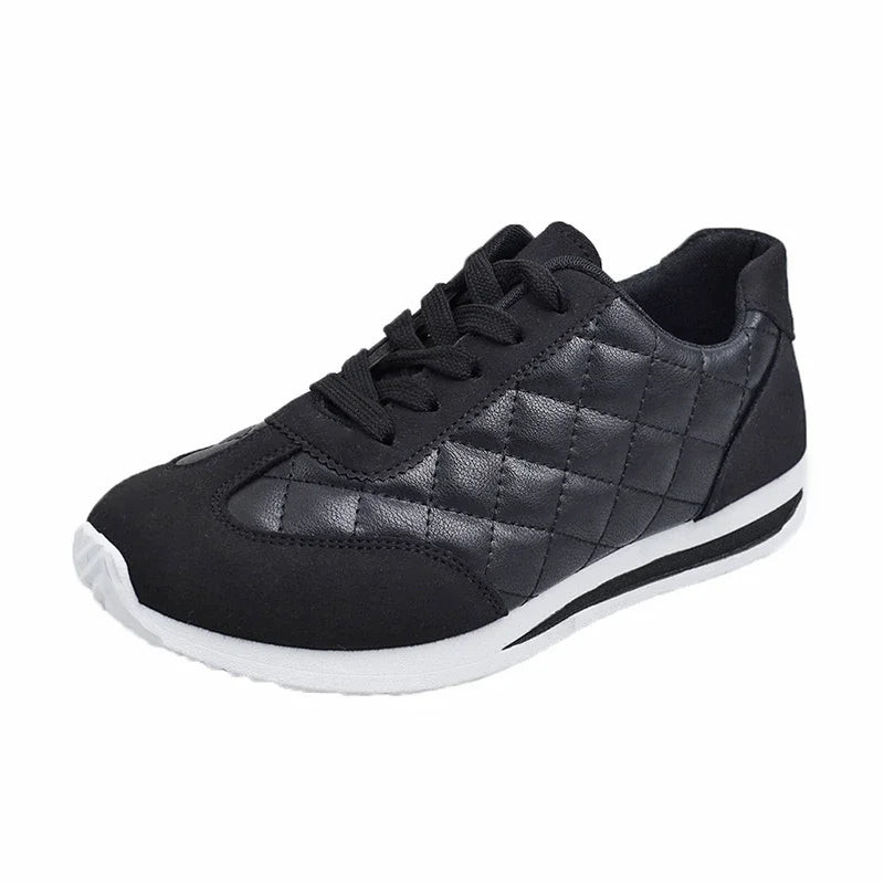 New Women's 2024 Casual Walking Shoes Summer Flat Lace-up Leather High Quality Sneakers Fashion Flat Loafers Women's Sneakers