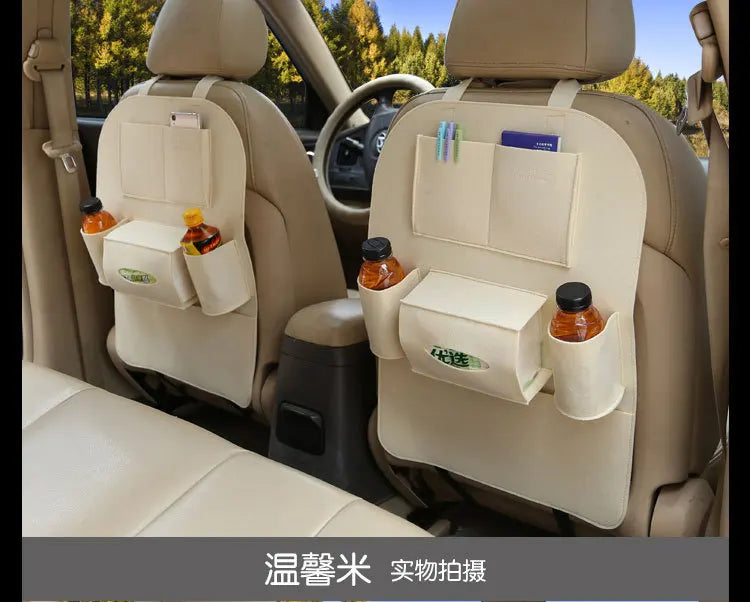 Geantă de depozitare universală pentru bancheta din spate a mașinii, organizator pentru portbagaj, geantă de depozitare elastică din pâslă, 6 buzunare, organizator agățat, accesorii auto 40 * 56CM