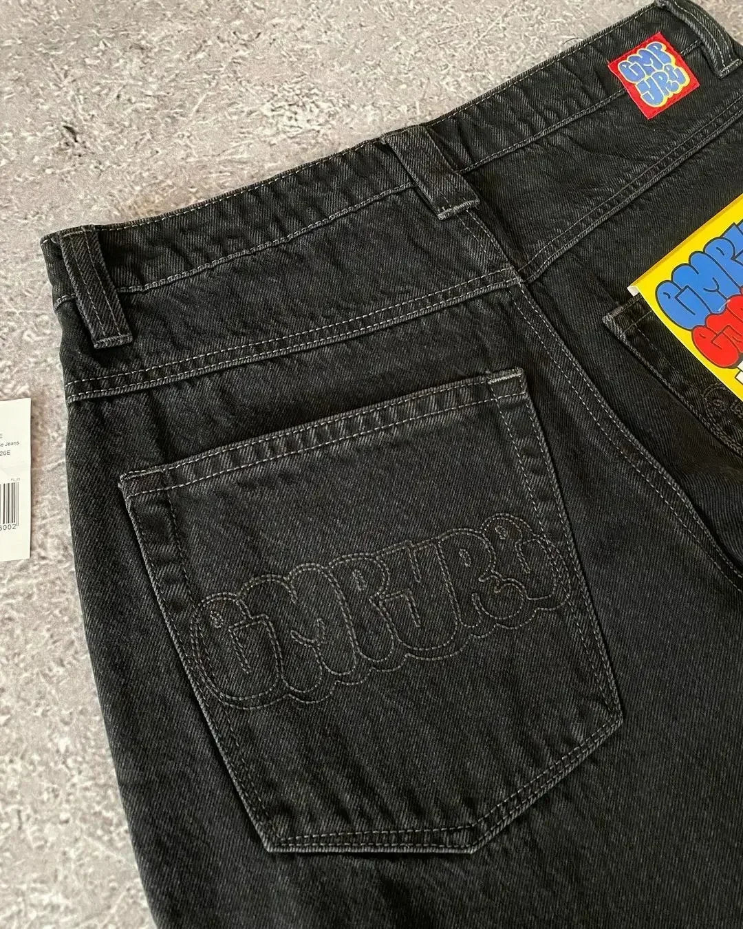 Jeans Y2k Pants Black Jeans Wide Leg Men Retro Loose Fashion Trendy Pants Hip-Hop Streetwear Y2k American Street Casual Jeans