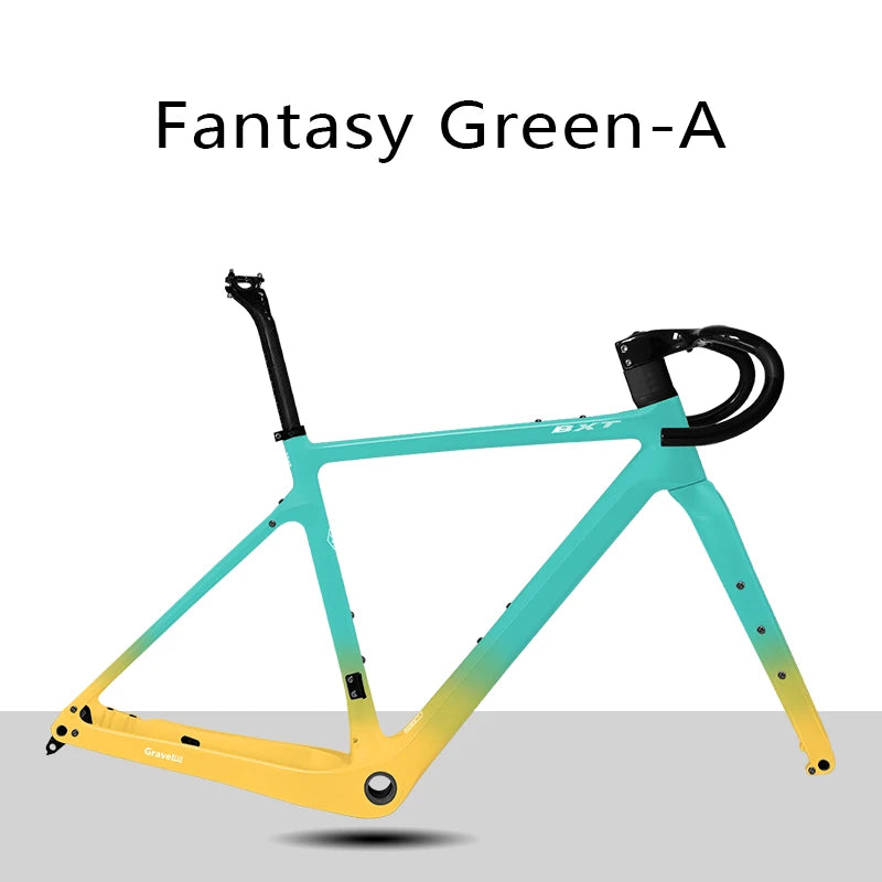 BXT Disc Brake Carbon Gravel Bike Frame 700C/27.5er Max Use 47C/2.1 Tire Carbon Gravel Bicycle Frame Thru Axle Carbon MTB Frame