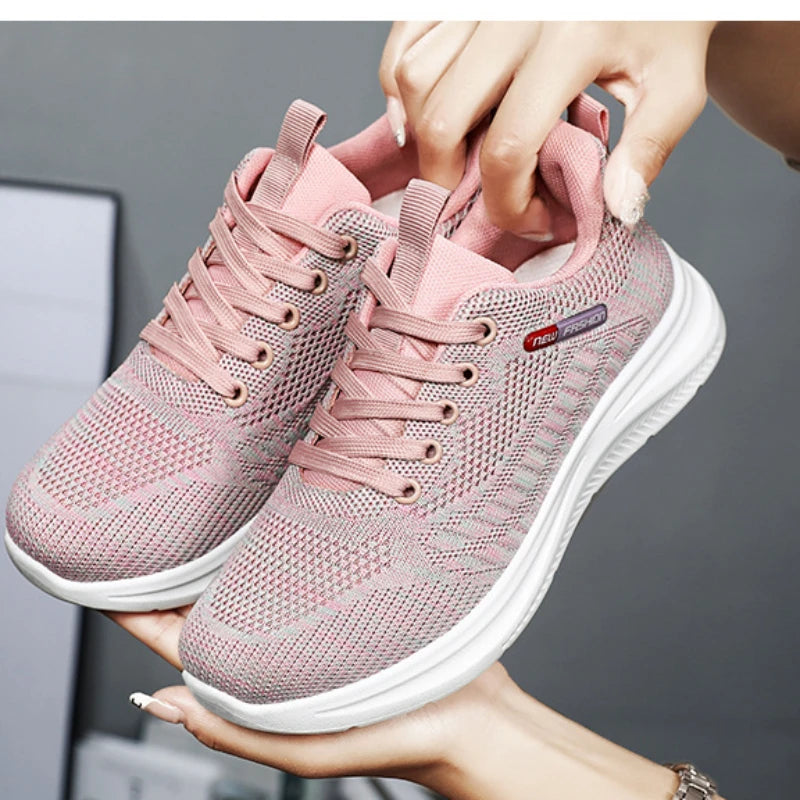 Damen 2025 Frühling Und Herbst Neu Gestrickt Damen Schuhe Schuhe Weiche Sohle Casual Sport Schuhe Für Damen Sneakers
