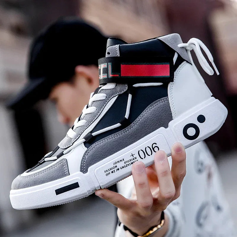 Men's Sneakers New In High Top Running Shoes Round Toe Platform Shoes Casual Fashion for Men Sneakers Breathable Fashion Lace-up - Golden Bridge Store