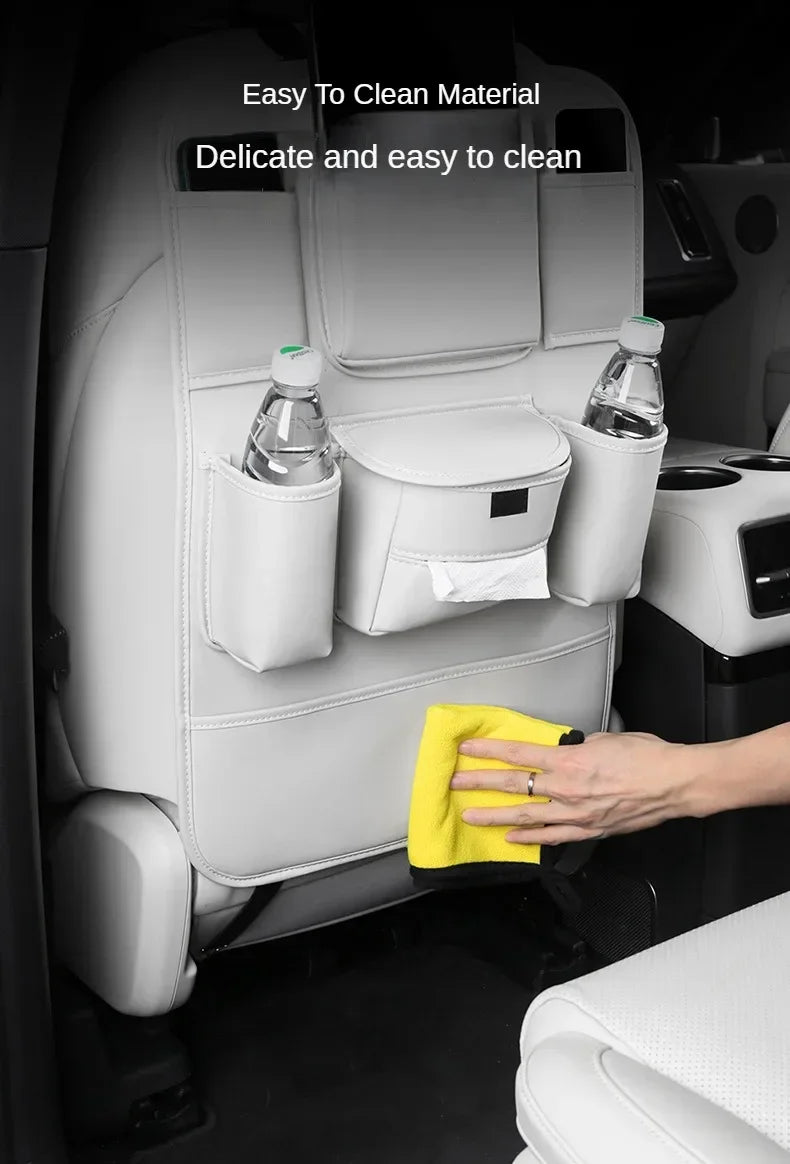 Car Seat Back Storage Bag Large Capacity PU Leather Car Backseat Organizer Storage Bag for Li Lixiang L6 L7 L8 L9 2022 2023 2024