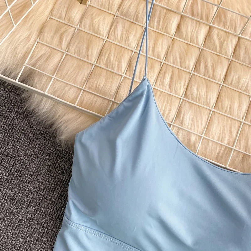 Women Crop Tops elegant Solid Color Camisole Ice Silk Tube Top Seamless Sports Tank Top Wireless Underwear Padded Bra Bralette Vest