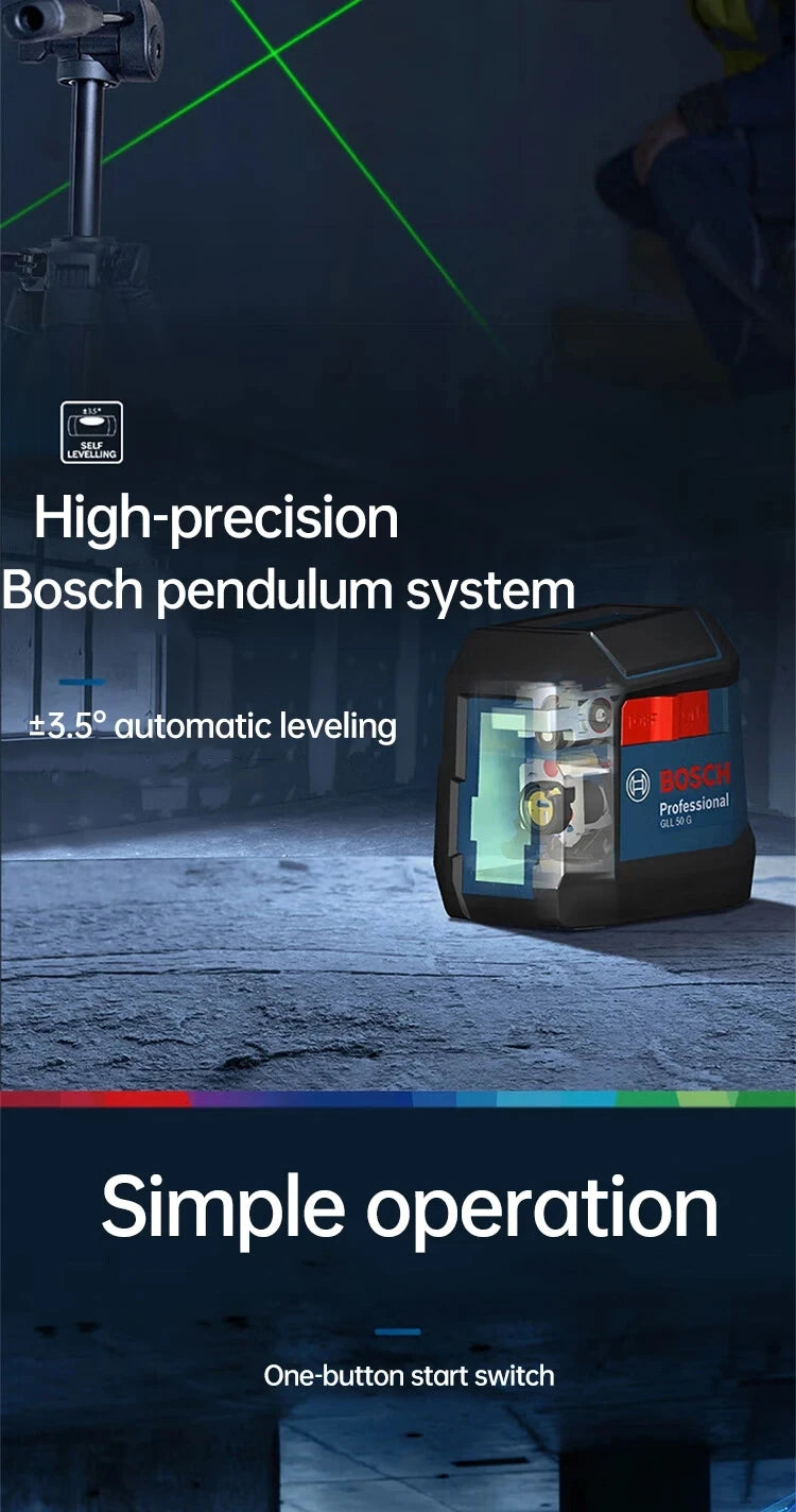 Bosch Level High-precision Strong Light Thin Line GLL50GCross-line Laser Automatic Leveling