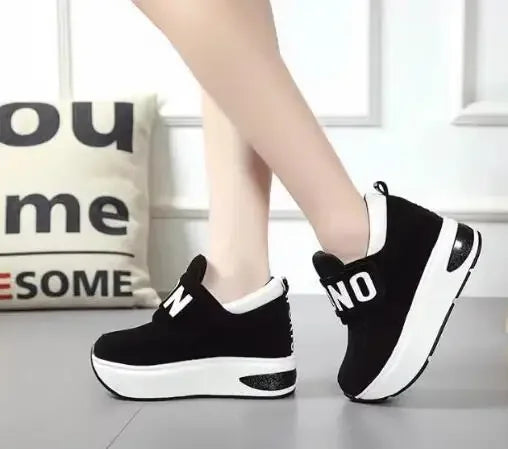 NEW Platform Wedge Sneakers Ladies Shoes Sneaker Casual Shoes Trainers Women Female Shoes Black Red Sneaker Women Tenis Feminino