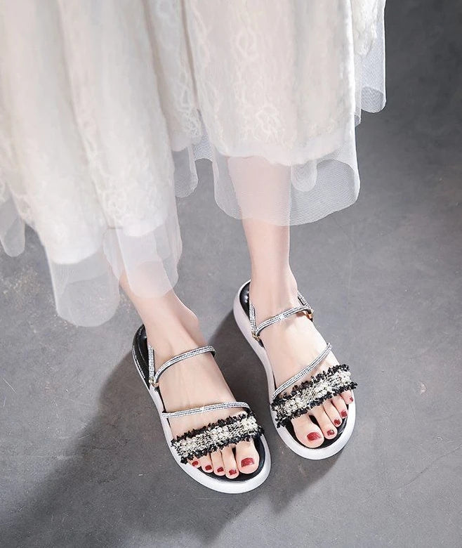 Perlen Damen Sandalen Platform Strass - Luxus Damen Schuhe Sommer Korea Designer - Die Besten 2025 Anti Rutsch Günstiger Preis