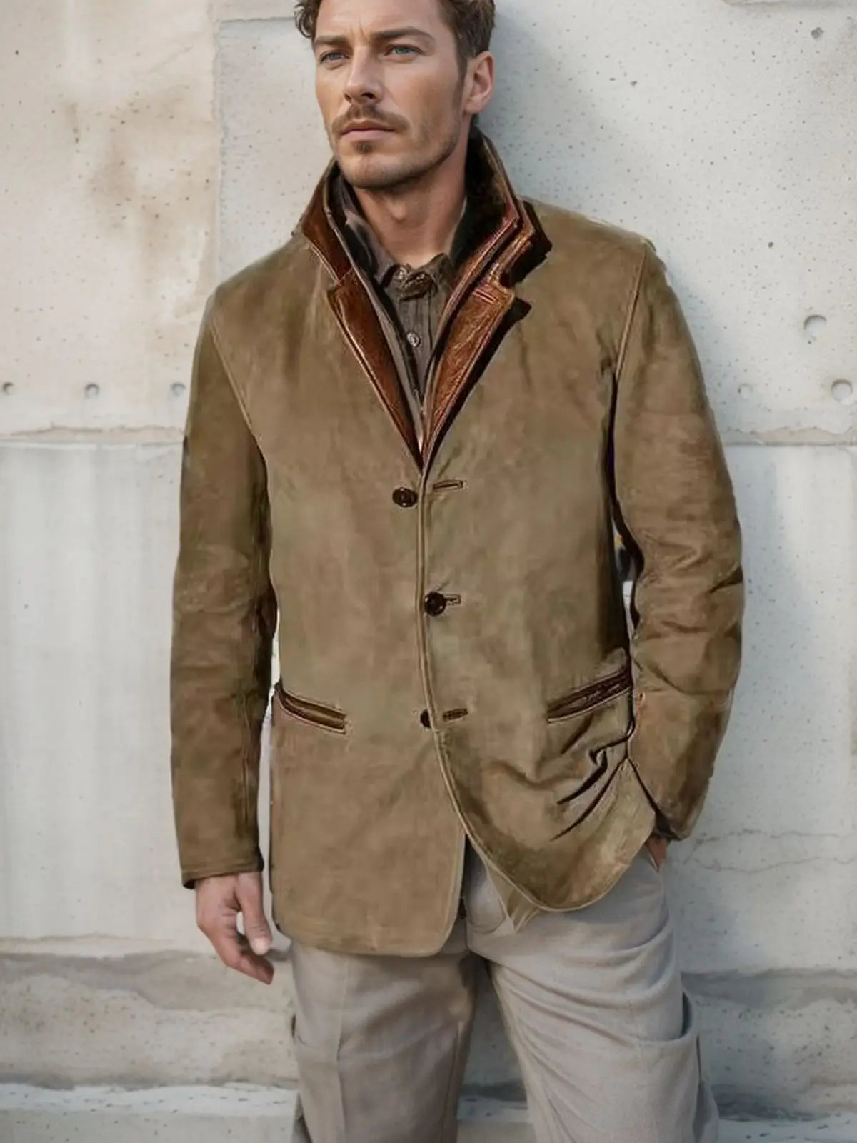 Maden Retro Schwergewicht Jacke Baumwolle - Khaki L/XL