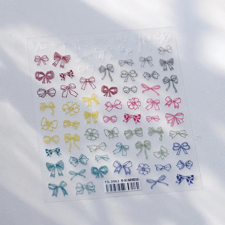 Autocolante pentru unghii RhstoeChoice 5D cu margine aurie - inimă, lună, stea