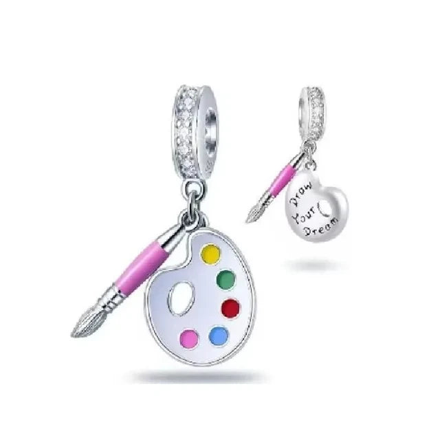 Neue 925 Silber Lernhilfe Schultasche Uhranhänger Charms Beads Fit Original Pandora Armband DIY Schmuck Für Frauen 2024