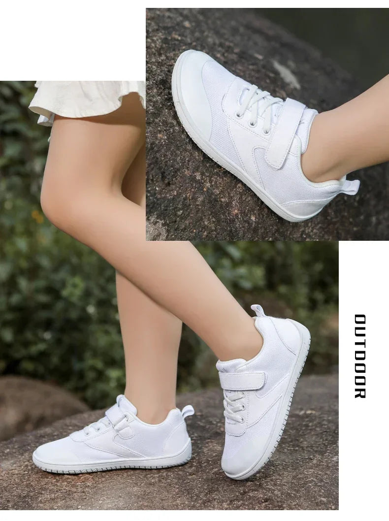 Kinder Weite Barfuß Schuhe - Minimalistische Jungen Mädchen Sneaker - Leichtgewicht Rutschfest Kinder Walking Schuhe Casual Skate Flats